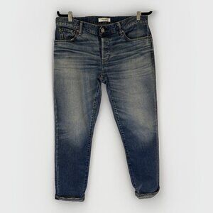 Moussy Vintage Womens Jeans 29 Saddlebrook Distressed Blue Denim Salvedge Japan